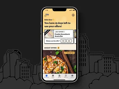 Offline Restaurant Club Redemption Flow animation app application branding card checkout confirmation flow homepage interaction membership mobile mobile design mockup product design purchase redemption restaurant ui ux