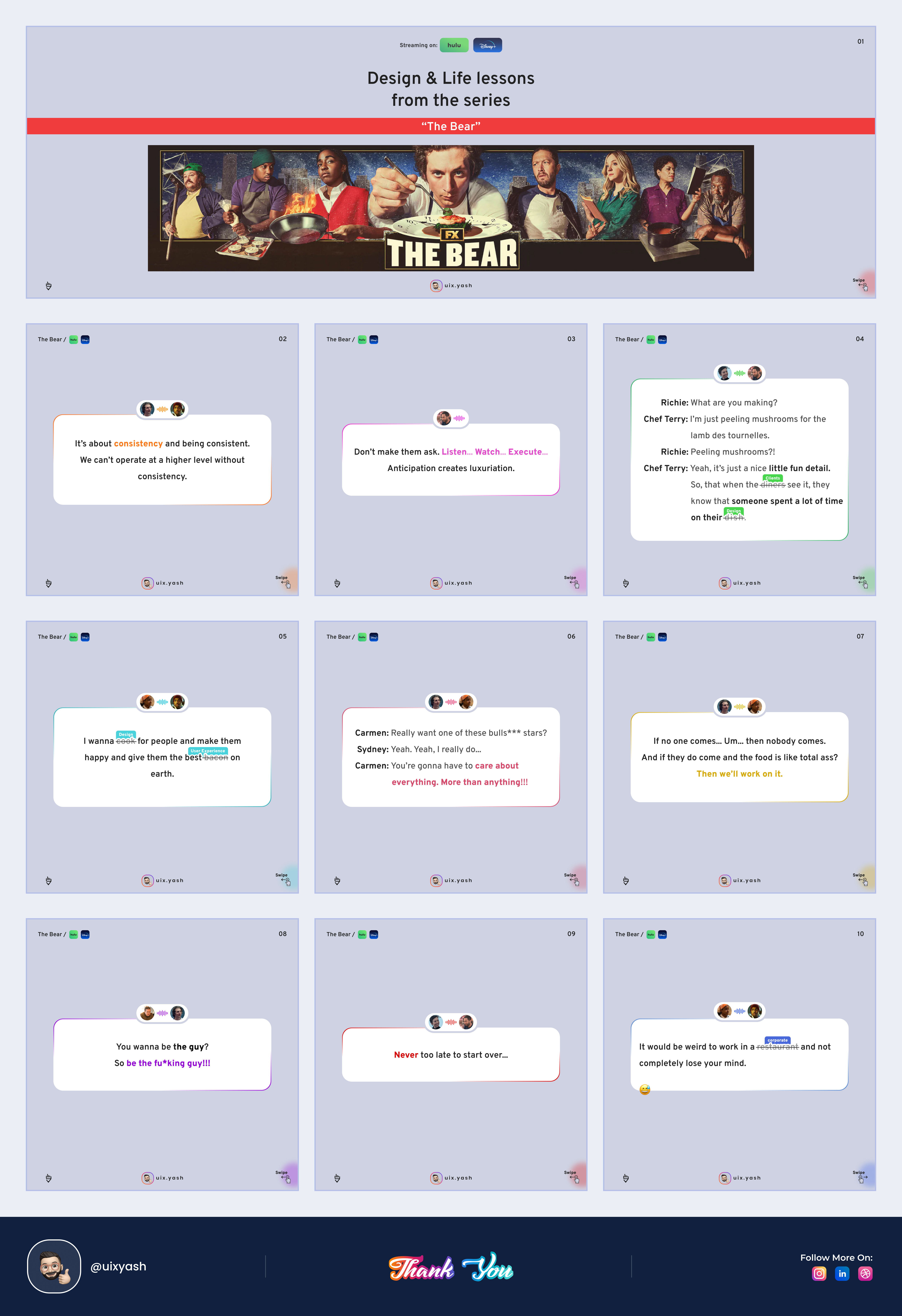 The Bear: Design & Life Lessons chef cooking design design challenges designers life disney disney plus food graphic design hollywood hulu life life lessons movies ott platforms the bear uidesign uxdesign webseries