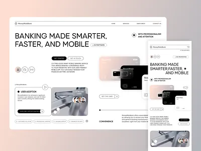 Smart Banking Landing Page accelerator banking capital digital banking finance financial fintech fintech startup investment investor landing page minimal mobile bank saas startup transaction ui ux venture web3 webdeisign