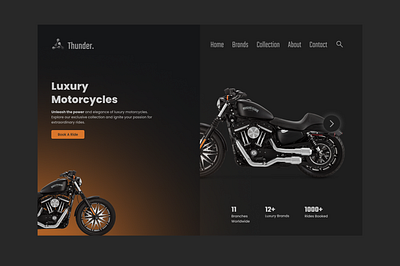 Daily UI Challenge | Day 3 | Landing Page | Website Design 100daysdailyuichallenge day3 design figma landing page luxury luxury motorcycles motorcycles ui design website design