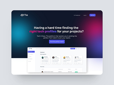 Talents platform - Landing page design ui ux