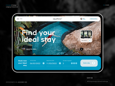 idealHotel LandingPage adobe xd creative process. creativeprocess design experience figma hotel nature travel ui userexperience