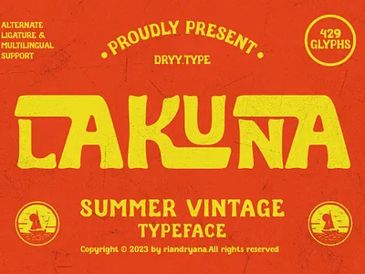 Lakuna Vintage Typeface beach branding design displayfont fashion font freefont illustration logo retro summerfont typeface ui vintagefont