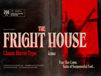 The Fright House - Classic Horror Font 80s 80s font classic cult cult font fright halloween halloween font horror horror font movie movie font nightmare nightmare font ocult poster poster font scary scream