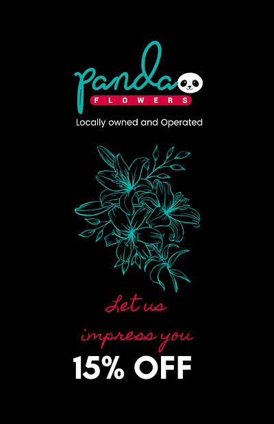 Panda Flowers Coupon branding design graphic design logo typography