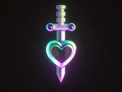 Charm 3d 3d art art blender cinema4d flash holo illustration love medieval mexico spades sword