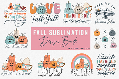 Fall Sublimation Designs Bundle western png