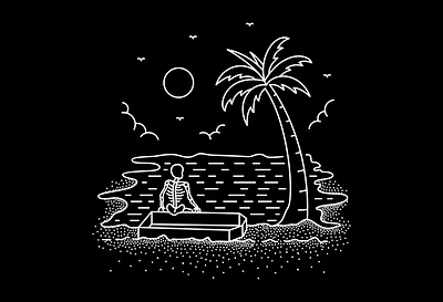 Chill Out or Die beach bones chill dead death ghost halloween holiday horror nature nightmare scary skeleton skull skulls summer surfing tropical vacation zombie