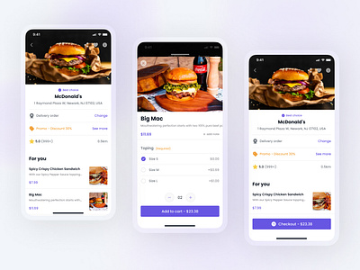 Food Delivery App | Check out flow concept app branding design food delivery minimal mobile typography ui ux