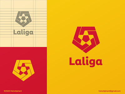 Laliga - Penta L abstract logo design brand design branding creative logo design football logo geometric logo icon letter l logo letter mark logo logo logo badge logo design grid logotype minimalist logo negative space logo pentagon logo soccer logo sports logo star logo timeless logo