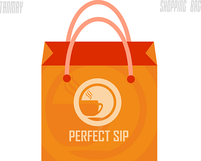 Coffee shop shopping bag vector design corel draw illustration illustrator shopping bag vector bag