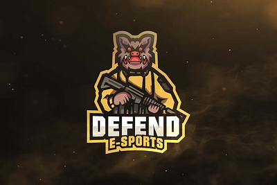 Defend Sport and Esports Logos defend design esport game gaming graphic logo logos mascot mascot gaming sport template template gaming