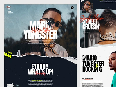 Musician Portfolio Website artist hiphop music musician perform personalportfolio portfolio rap rapper retro retroweb singer ui uidesign userinterface web design website