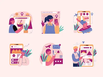 Vacation Activity - Lottie Animation agency animation booking clean design destination email food graphic design illustration location lottie maps men notification plan traveling vacation vektora woman