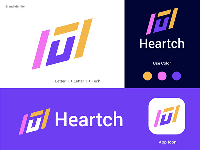 Heartch Modern logo design, logos by Md Rajib Hossain on Dribbble