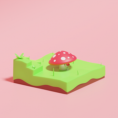 Mushroom 3D Cartoon 3d blender cartoon