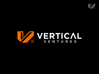 Vertical Ventures_ Logo design adventure branding extreme sports graphic design letter v logo mark orange outdoors vector venture vertical