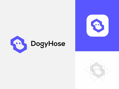 Dogyhouse Logo abstract animal brand branding dog logo dogy dogyhouse logo geometry graphic design home house logo icon logo design logo mark minimalist paw pet real estate symbol vector
