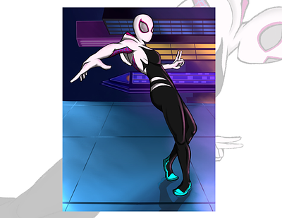 Ghost-spider woman art comic art comic book art design drawing illistration illustration vector