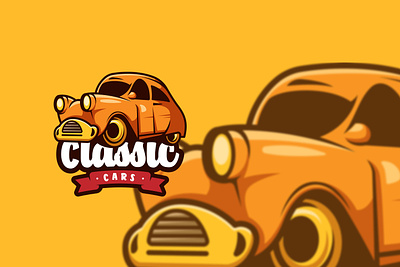 Classic Cars Logo american cars cartoon character classic logo mascot