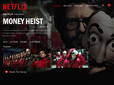 NETFLIX LAYOUT berlin design money heist netflix layout photoshop professor tokyo web series