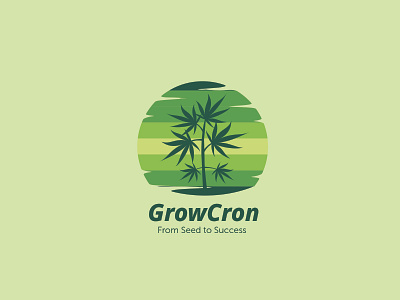 GrowCron Logo Design brand identity design branding design graphic design illustration logo vector