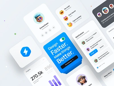 User Interface Components for SupaUI 3d 3d illustration carousel chart clean dashboard emoji figma figma component illustration minimal notification supaui ui ui design user interface ux ux design web web design