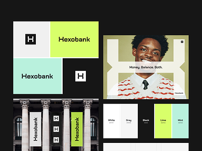 Hexobank - Logo design for the digital bank bank brand identity branding branding design fintech graphic design illustration logo logo design logobook visual identity