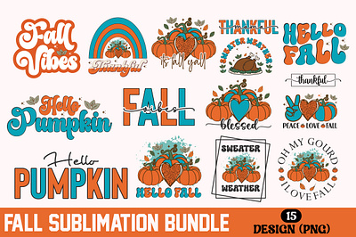 Fall Sublimation Design Bundle 3d animation app branding design graphic design illustration logo ui vector