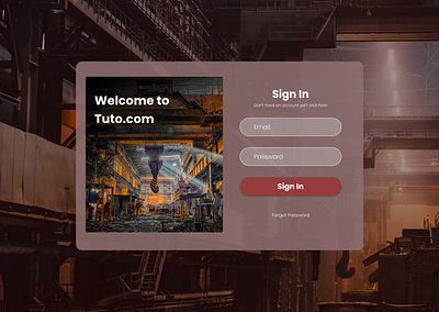 UI - Login Page design login page page steel production ui web design