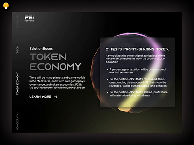 Metaverse Token Economy Website animation blockchain dark mode design ui web3 website