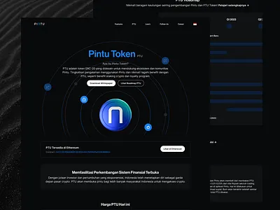 Token Landing Page crypto dark mode design ui ux web