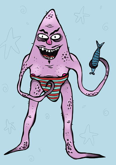 Sea Star art beach character characterdesign comic fish freak illustration iradorn octopus procreate sea star звезда морская