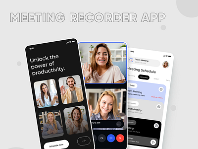 Meeting Recorder App UI Design android app design app ui app ux behance branding design dribbble figma graphic design ios logo meeting recorder app mobile ui online meeting online meeting app ui ui ui bucket user interface ux