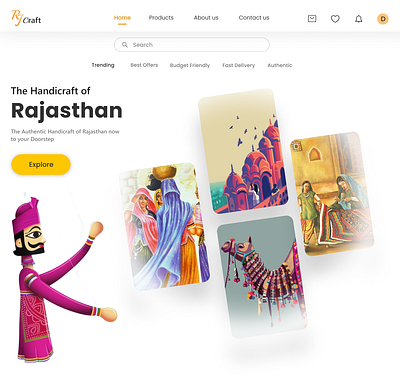 Rajasthan Handicraft website animation craft design handicraft handicraft website interaction rajasthan handicraft website ui ui design user experience ux website