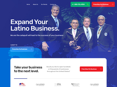 Latin Business Homepage Design bluetheme branding design graphic design homepage landing page latin logo minimal ui ux vector website web page ui ux