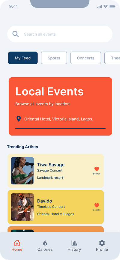 Event Listing (Daily UI Challenge Day 71) daily ui daily ui dailyui design ui uiux ux