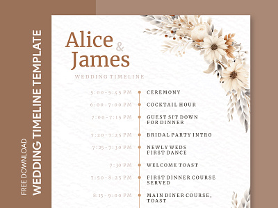 Boho Wedding Timeline Free Google Docs Template agenda boho ceremony design docs document engagement google itinerary marriage nuptials print printing program schedule template templates timeline wedding word