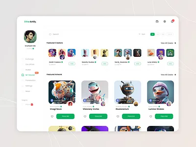 NFT WebApp UI Screen app design nft product design saas ui ux web app