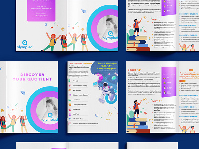 Brochure Design for kids Olympiad branding brochure eductaion kids logo design olyampiad ui