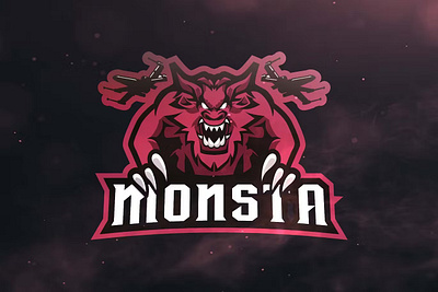 Monsta Sport and Esports Logos design esport game gaming graphic logo logos mascot monsta monsta esport monsta gaming sport template