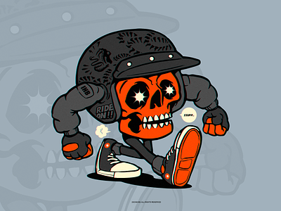 Skull Minion Motor Club branding caferacer character design emblem graphic design helmet illustration logo malaysia motor orange race skull vector