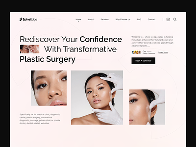 Plastic Surgery Clinic Website UI UX Design - Hero aestheticclinic appointmentscheduling beauty clinic cosmeticsurgery design figma health medical minimal plastic surgery plasticsurgerywebsite reconstructive plastic surgery ui ux uidesign userexperience ux design