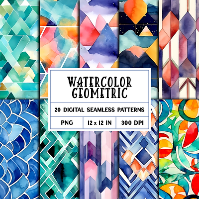 Watercolor Geometric Abstract Patterns abstract geometric patterns seamless watercolor