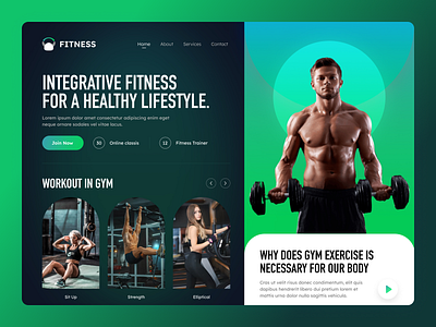 Fitness Website animation clean creative design dribbble figma fitness fitnesswebsite gym hero landing page minimal startup ui ux web website workout