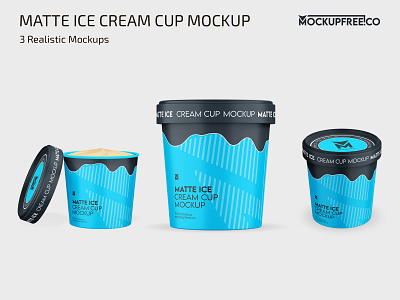 Matte Ice Cream Cup Mockup cream cup cups ice matte mock up mockup mockups mug photoshop product psd template templates
