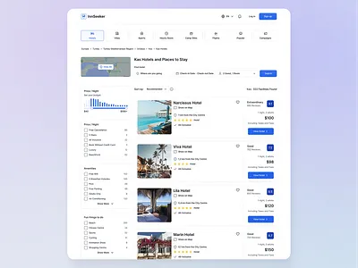 Hotel Listing Page branding dailyui listiing listingpage logo product design product ui ui uidesign uiux ux uxdesign webapp webdesign website website design