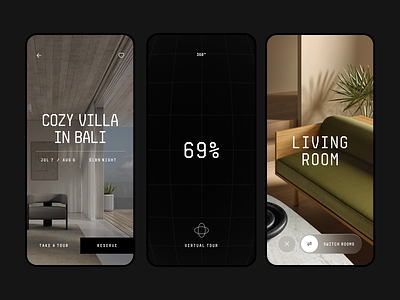 Rental app with virtual tour 360 app ar booking home rental tenigor ui virtual tour vr