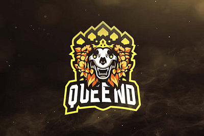 Queend Sport and Esports Logos design esport game gaming graphic logo logo gaming logos queen esport logo queend skull sport template template logo
