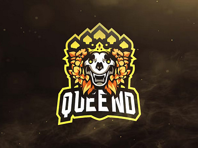 Queend Sport and Esports Logos design esport game gaming graphic logo logo gaming logos queen esport logo queend skull sport template template logo